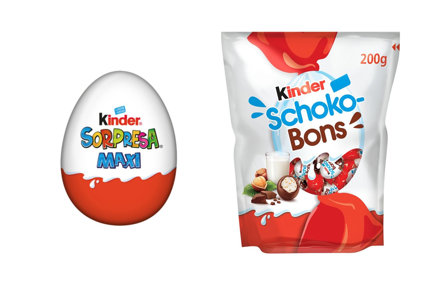 Dos de los productos de Kinder de Ferrero retirados del mercado / KINDER