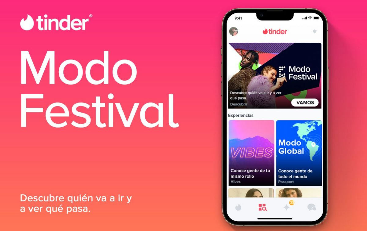 Un anuncio publicitario del Modo Festival de Tinder, la nueva función para ligar / TINDER