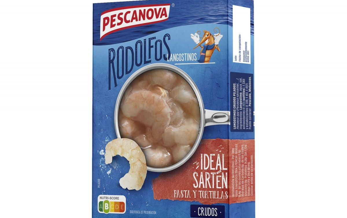 Una caja de langostinos Rodolfos crudos de Pescanova / ELCORTEINGLÉS