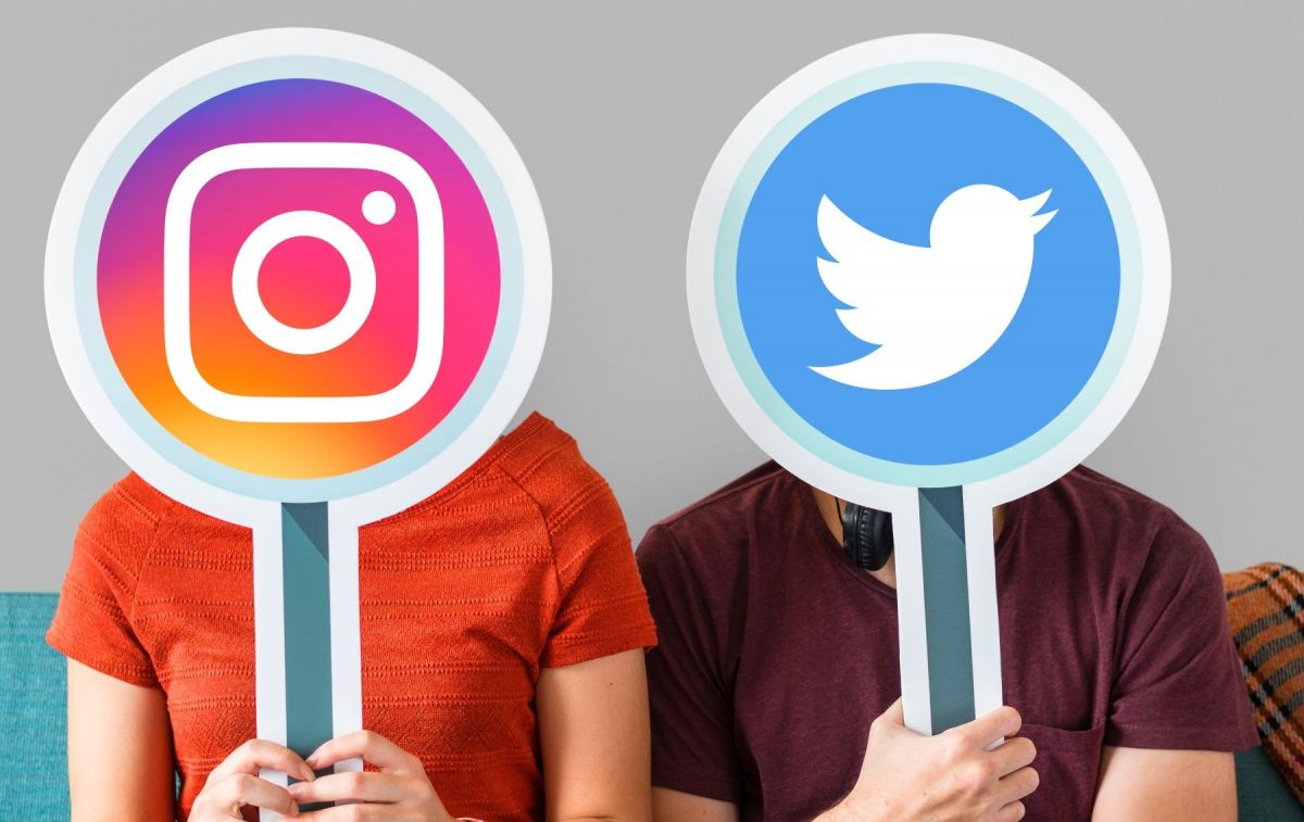 Dos 'influencers' ocultos bajo los logos de Instagram y Twitter / FREEPIK