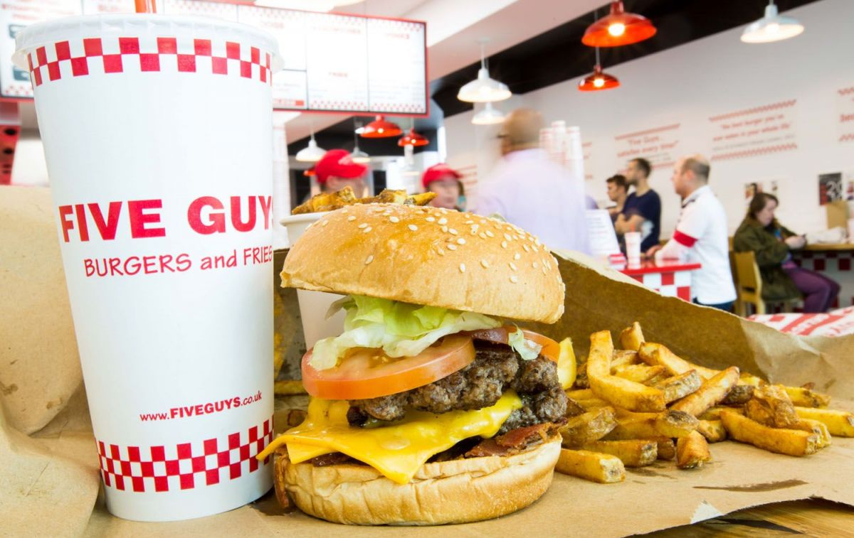 Burger, fries and drink / FIVEGUYS