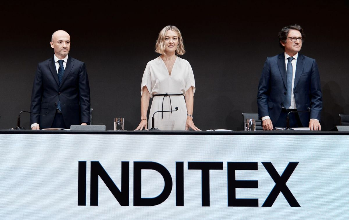 La presidenta de Inditex (propietario de Zara), Marta Ortega, en la Junta General de Accionistas de la compañía / INDITEX