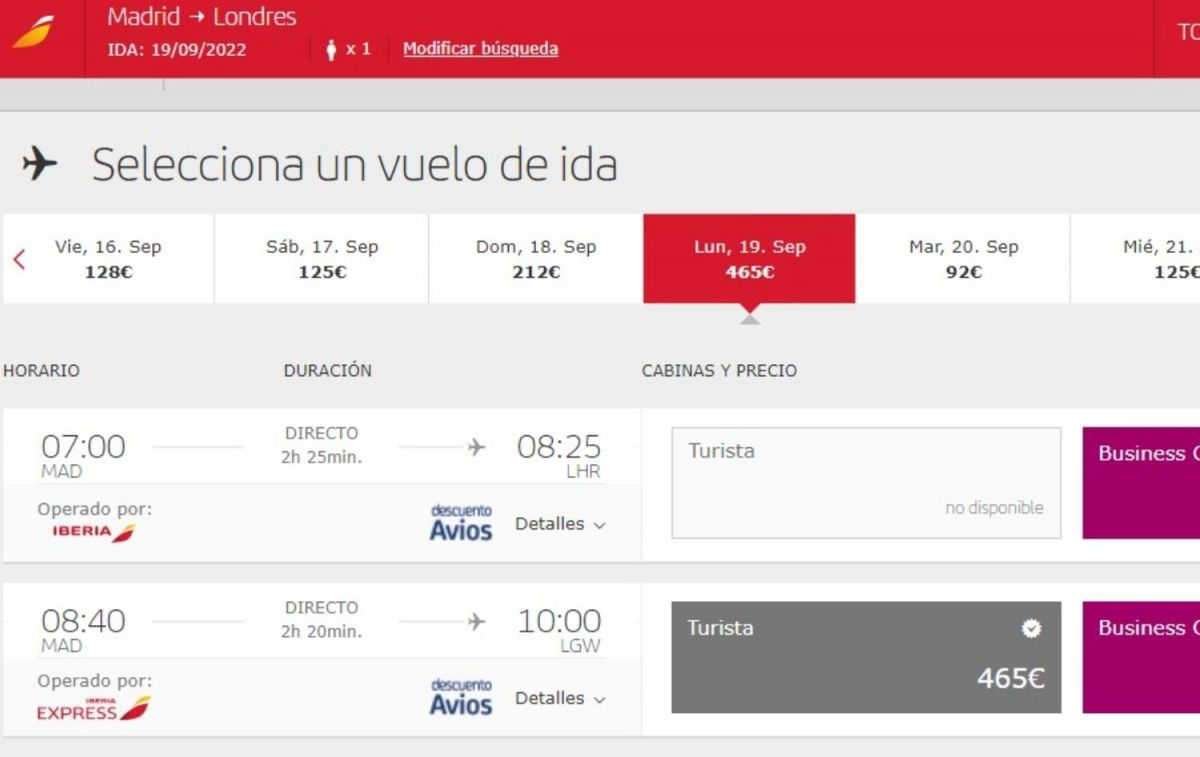 Los vuelos de Iberia para ir a Londres / IBERIA