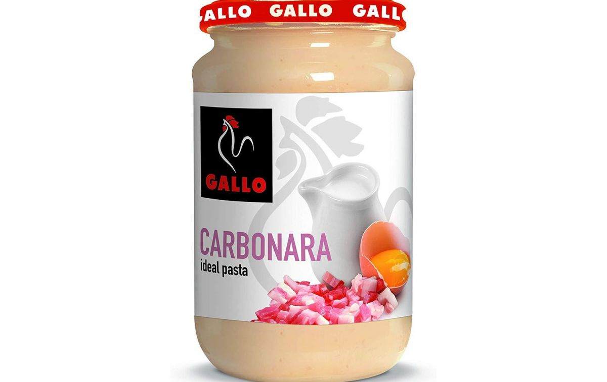 La salsa carbonara de Gallo, uno de los muchos productos con ingredientes procedentes de gallinas enjauladas / AMAZON