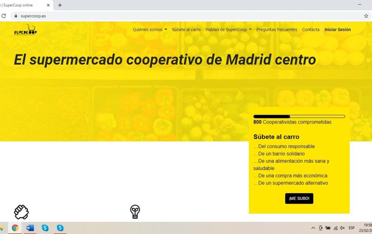 Página del proyecto Supercoop en el madrileño barrio de Lavapiés / CG