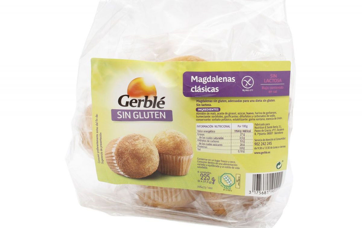 Las Magdalenas clásicas de Gerblé sin gluten y sin lactosa, pero con huevo / ALCAMPO