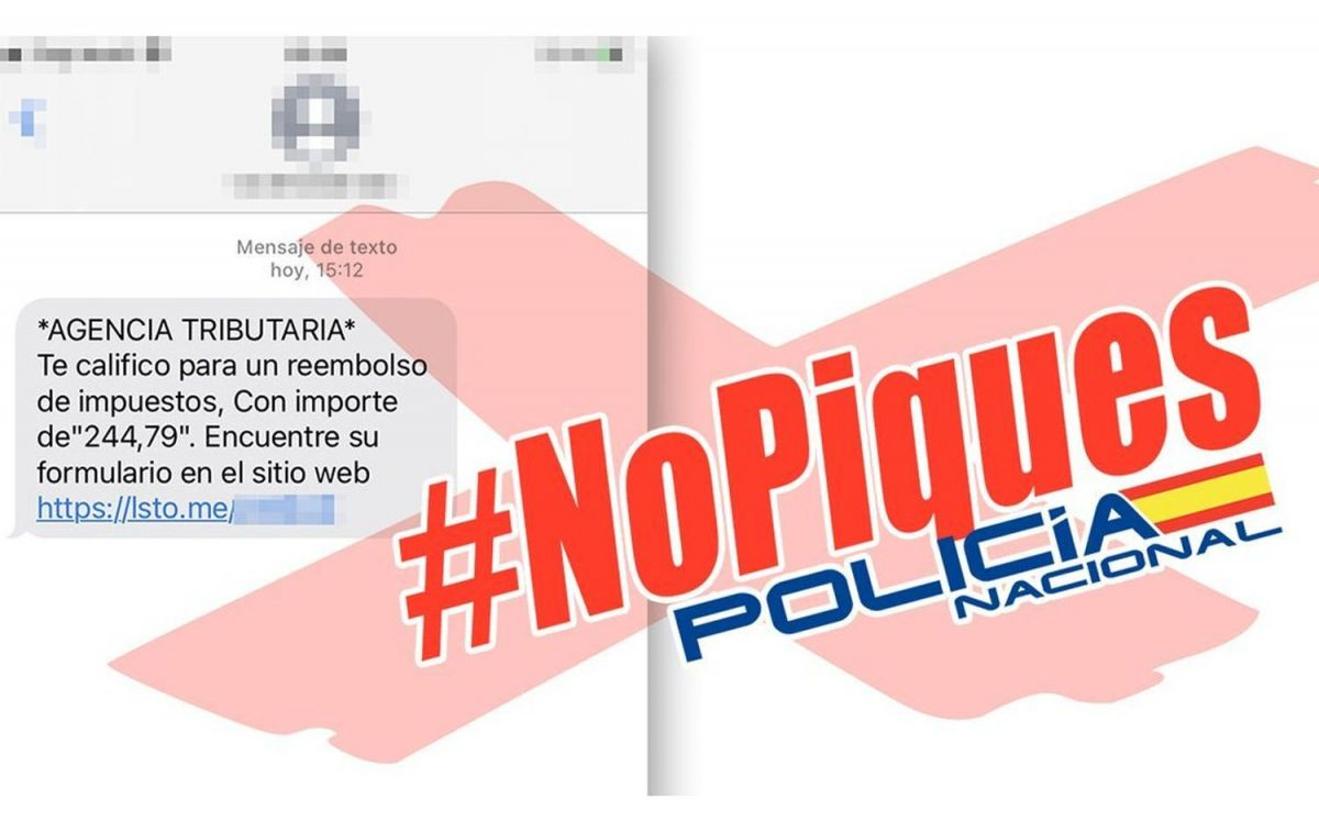 El tuit de la Policía Nacional en el que advierte sobre la estafa en nombre de la Agencia Tributaria / TWITTER