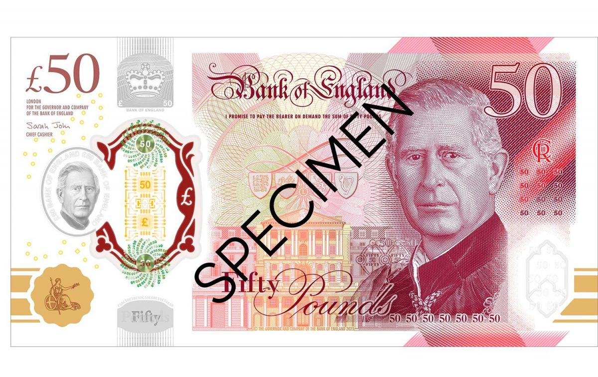 El nuevo billete con el rostro del rey Carlos III / EP- BANCO DE INGLATERRA
