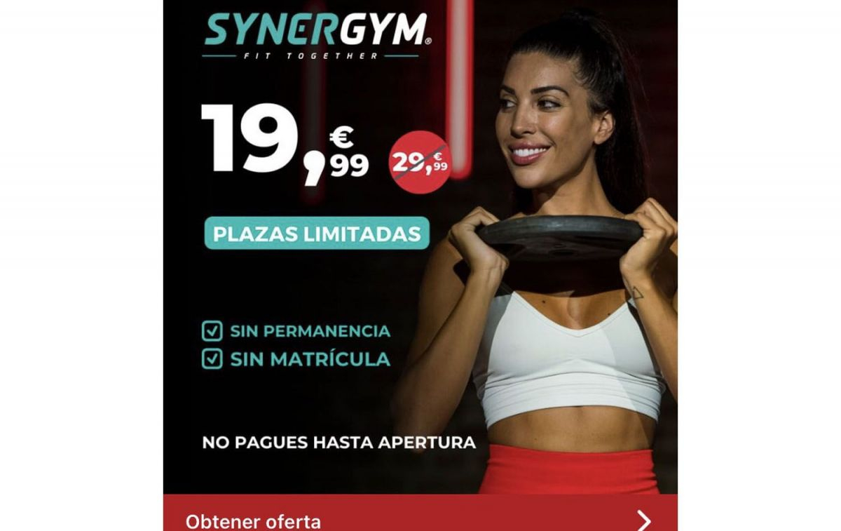 Un anuncio de la cadena de gimnasios Synergym / INSTAGRAM