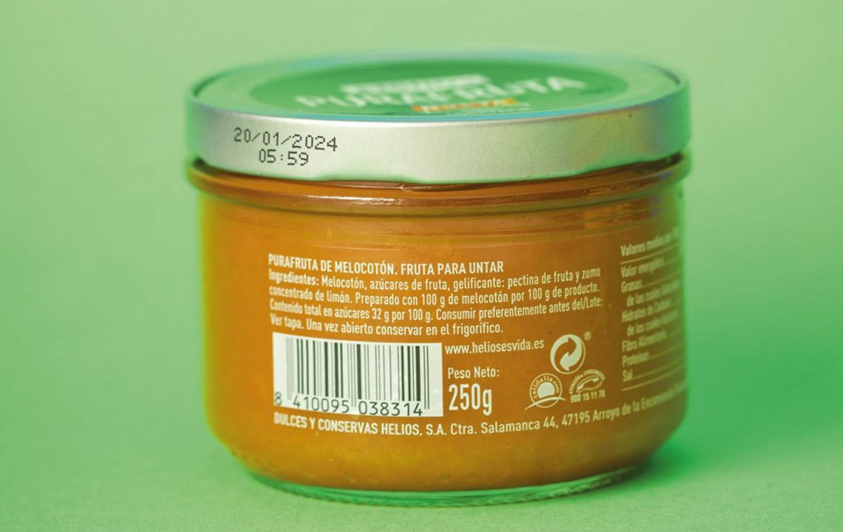 Melocotón y otros ingredientes de la mermelada Purafruta de Helios / INSTAGRAM