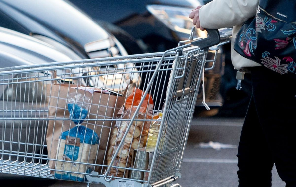 Una mujer sale de un supermercado con un carro de la compra teniendo en cuenta el IPC / Alberto Ortega - EP