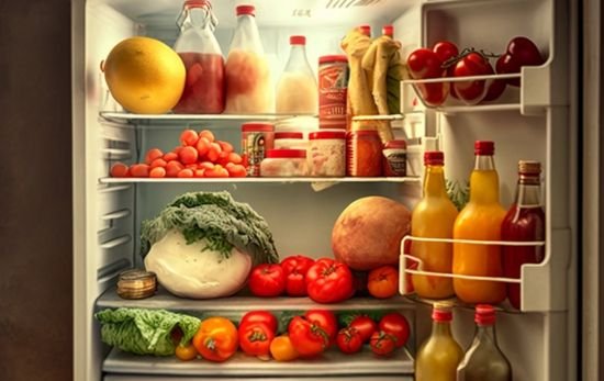Una nevera llena de alimentos / MIDJOURNEY Una nevera llena de alimentos / MIDJOURNEY