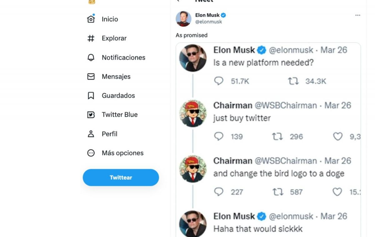Un tweet de Elon Musk TWITTER