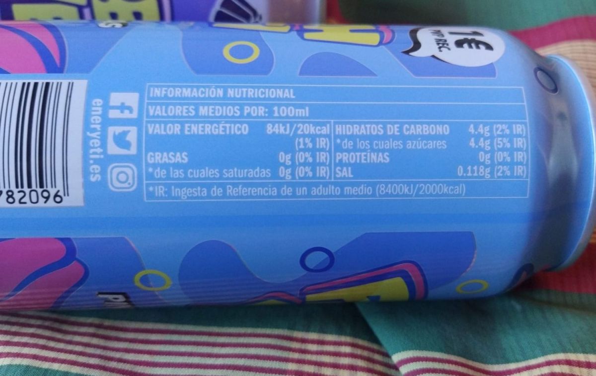 Información nutricional de una lata de Freshyeti pintalenguas / CG