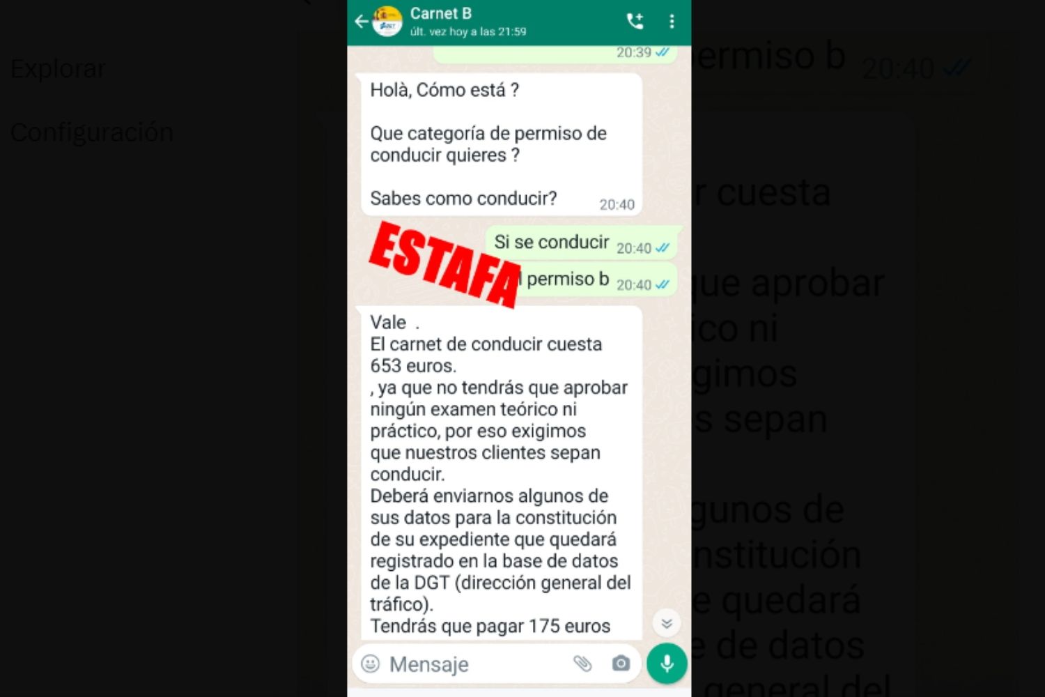 Estafa carnet de conducir / DGT Estafa carnet de conducir / DGT
