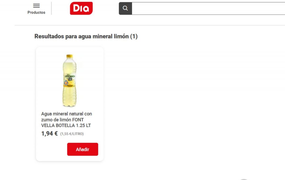 Etiquetado online de Dia de una bebida refrescante hecha a base de agua mineral / CG
