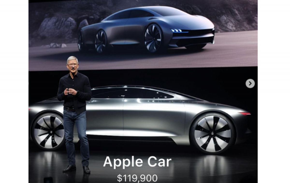 Tim Cook con el Apple Car / INSTAGRAM - @imagesby.ai