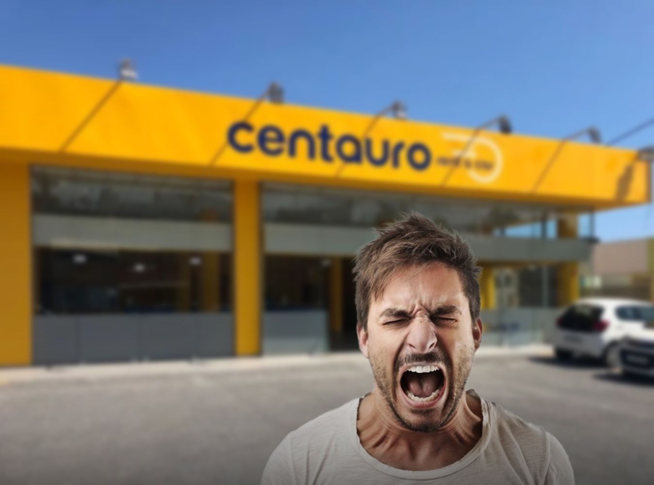 Centauro irrita a un cliente / Fotomontaje CG
