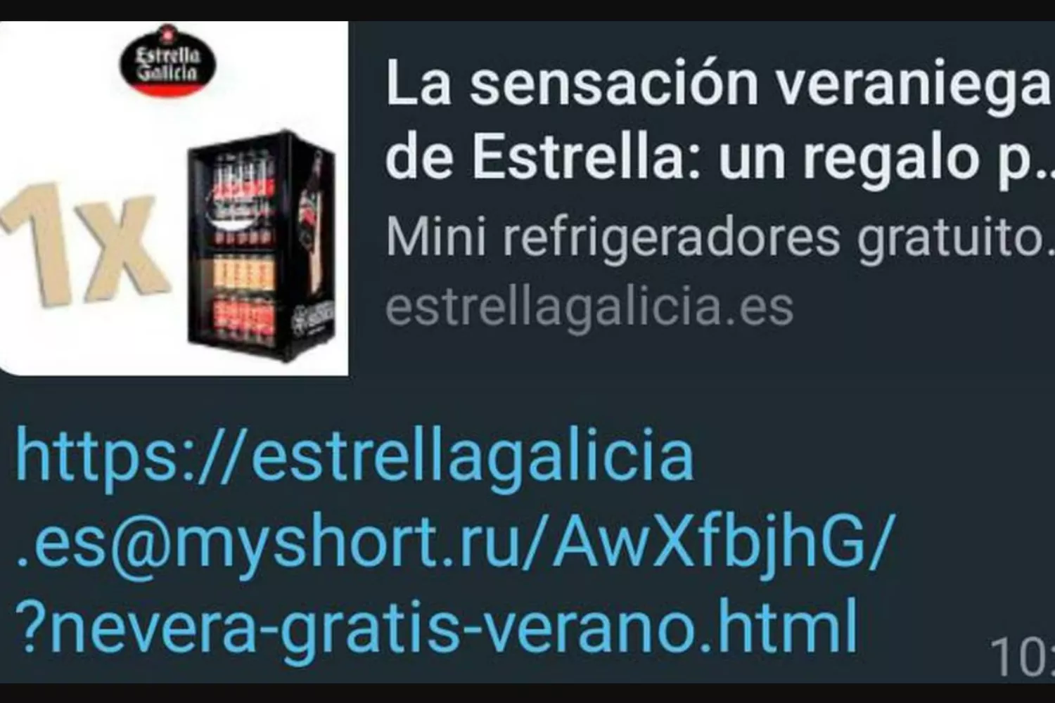 El mensaje de WhatsApp con la estafa de Estrella Galicia / CG