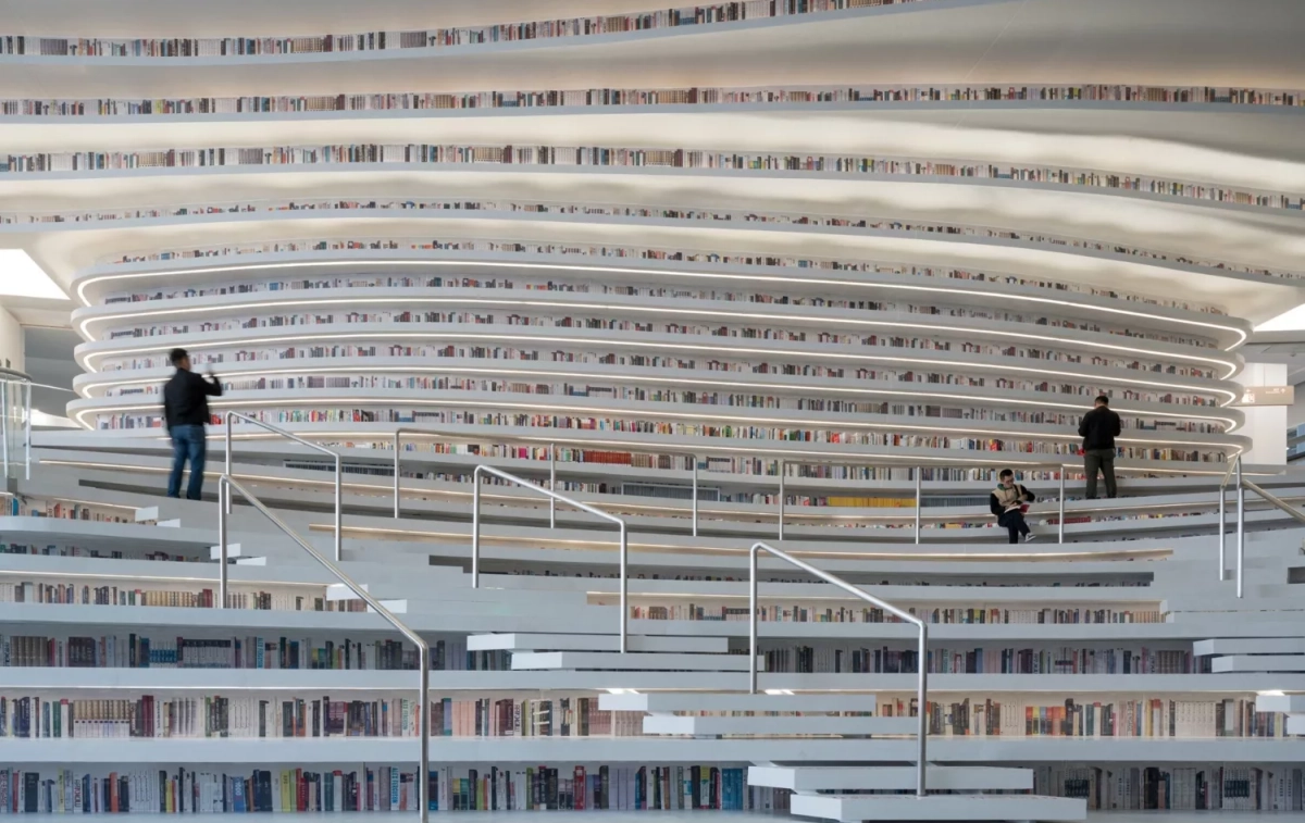 La librería Tianjin Binhai, en China, también conocida como La Perla   Floornature