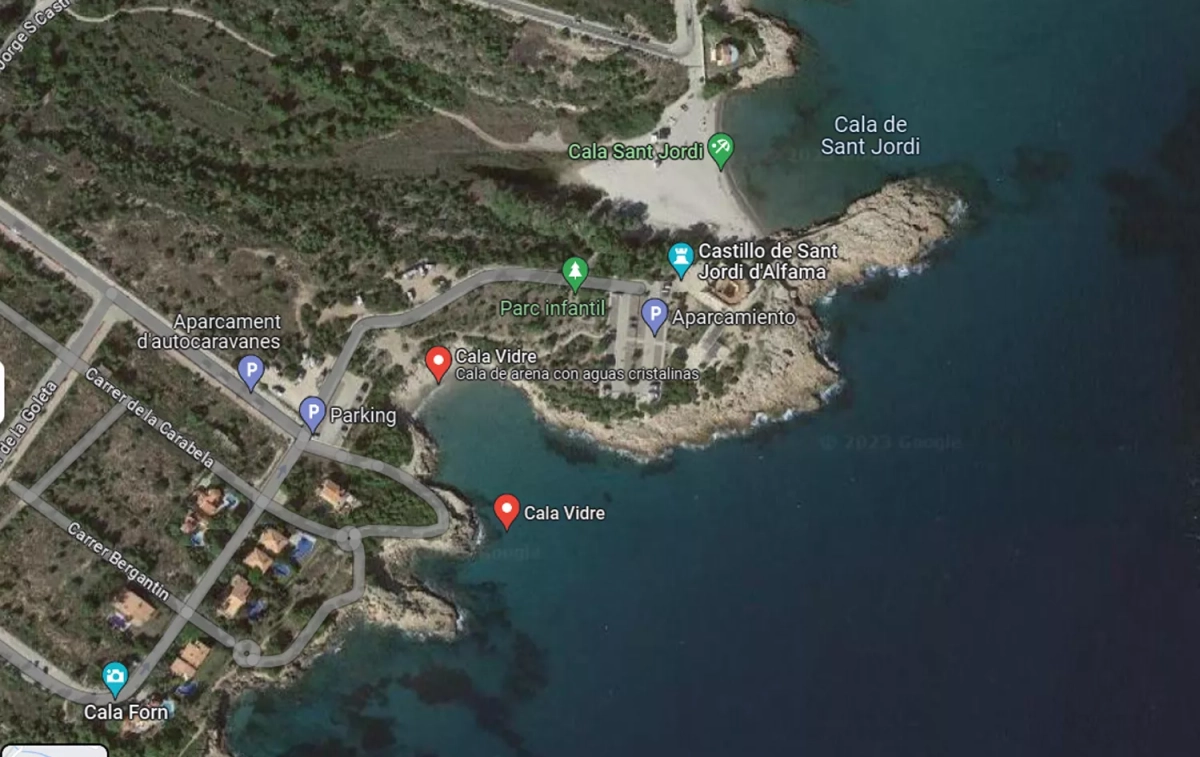 La ubicación de Cala Vidre / GOOGLE MAPS