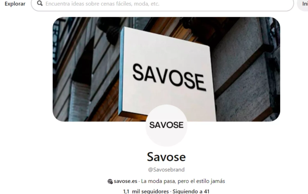 Página de Savose en Pinterest / CG Página de Savose en Pinterest / CG