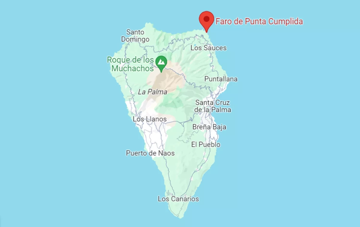 Ubicación del faro de Punta Cumplida en Google Maps / GM