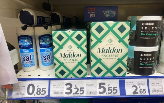 Sal de escamas de la marca Maldon en Caprabo / CONSUMIDOR GLOBAL Sal de escamas de la marca Maldon en Caprabo / CONSUMIDOR GLOBAL