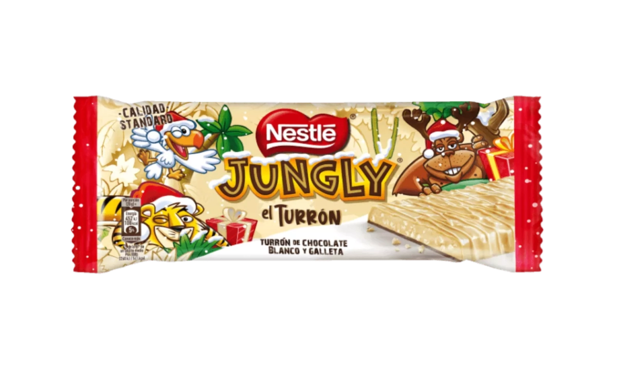 Turrón Nestlé Jungly de chocolate blanco / ALDI