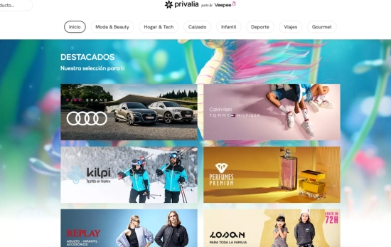 La página web de Privalia PRIVALIA La página web de Privalia PRIVALIA