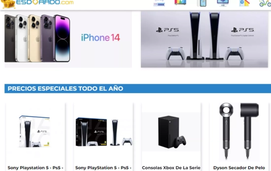Aspecto de la web Esdorado / CG Aspecto de la web Esdorado / CG