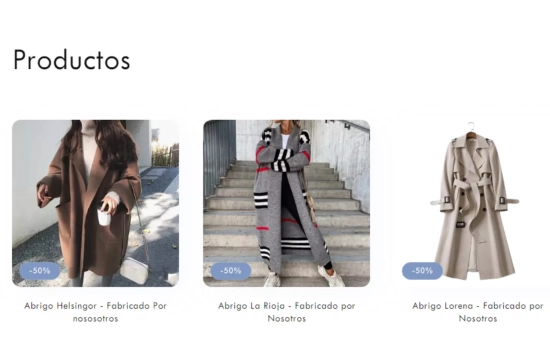 Abrigos a la venta en la web / CG