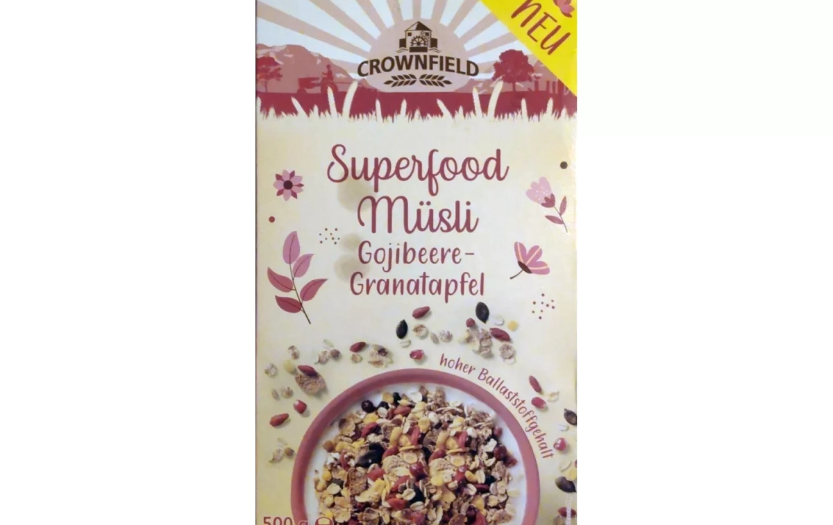 Los cereales de muesli de la marca Crownfield que se venden en Lidl / OPEN FOOD FACTS