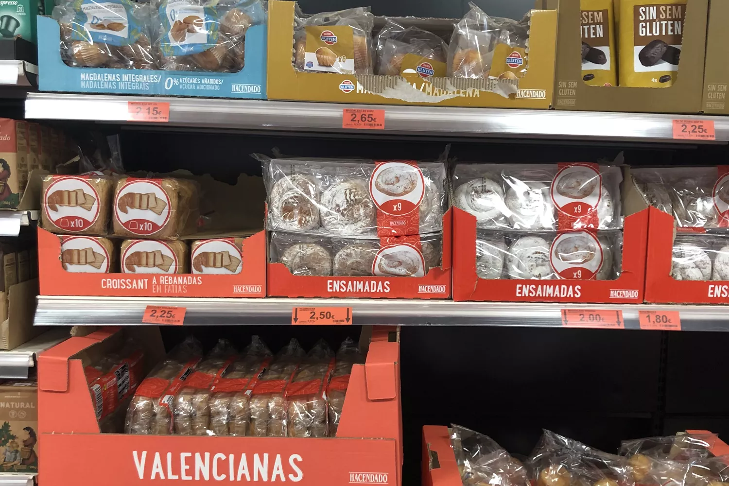 Ensaimadas, cruasanes y otros productos de bollería de Hacendado, la marca blanca de Mercadona / TEO CAMINO