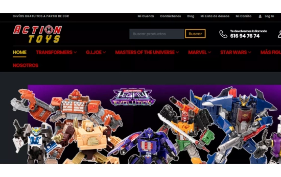 Aspecto de la web de Action Toys / ACTION TOYS Aspecto de la web de Action Toys / ACTION TOYS