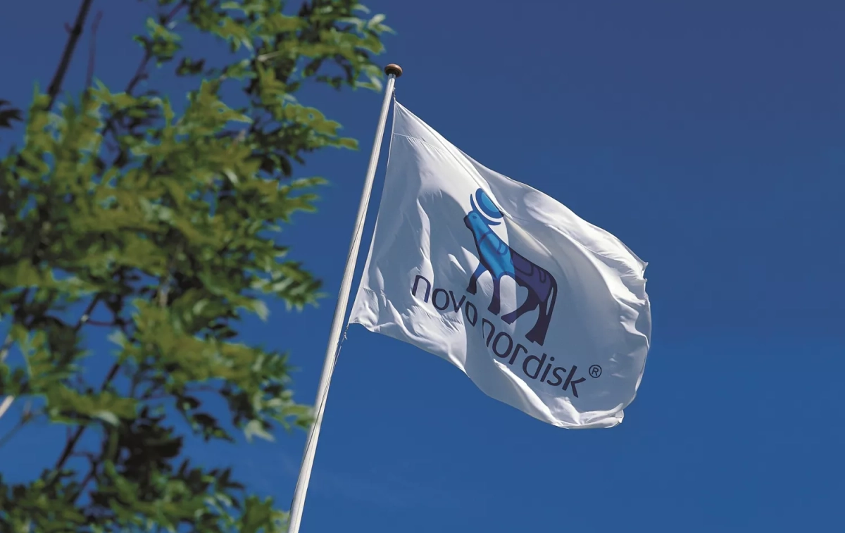 La bandera de la farmacéutica Novo Nordisk / MOGENS CARREBYE La bandera de la farmacéutica Novo Nordisk / MOGENS CARREBYE