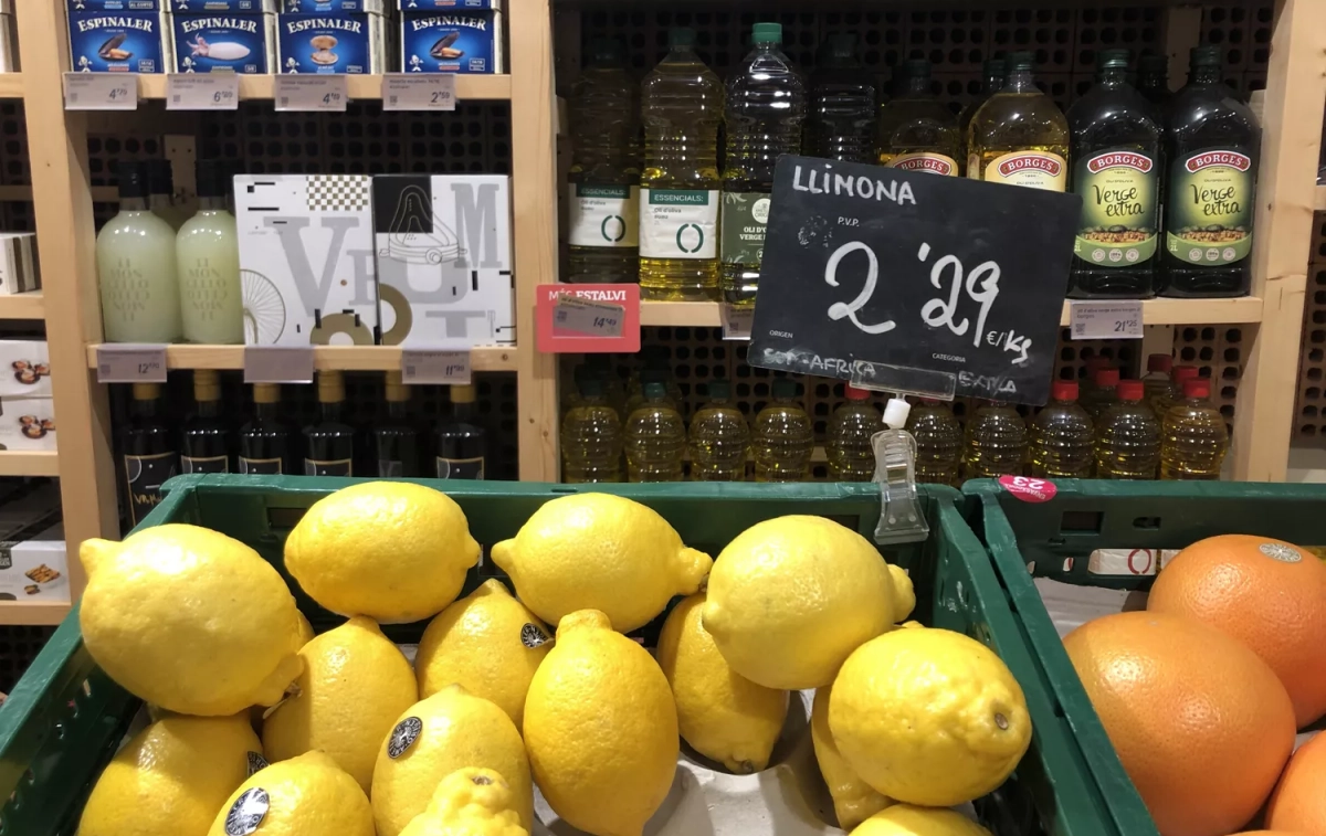 Los limones de Sudáfrica con la etiqueta de Ametller Origen / TEO CAMINO Los limones de Sudáfrica con la etiqueta de Ametller Origen / TEO CAMINO