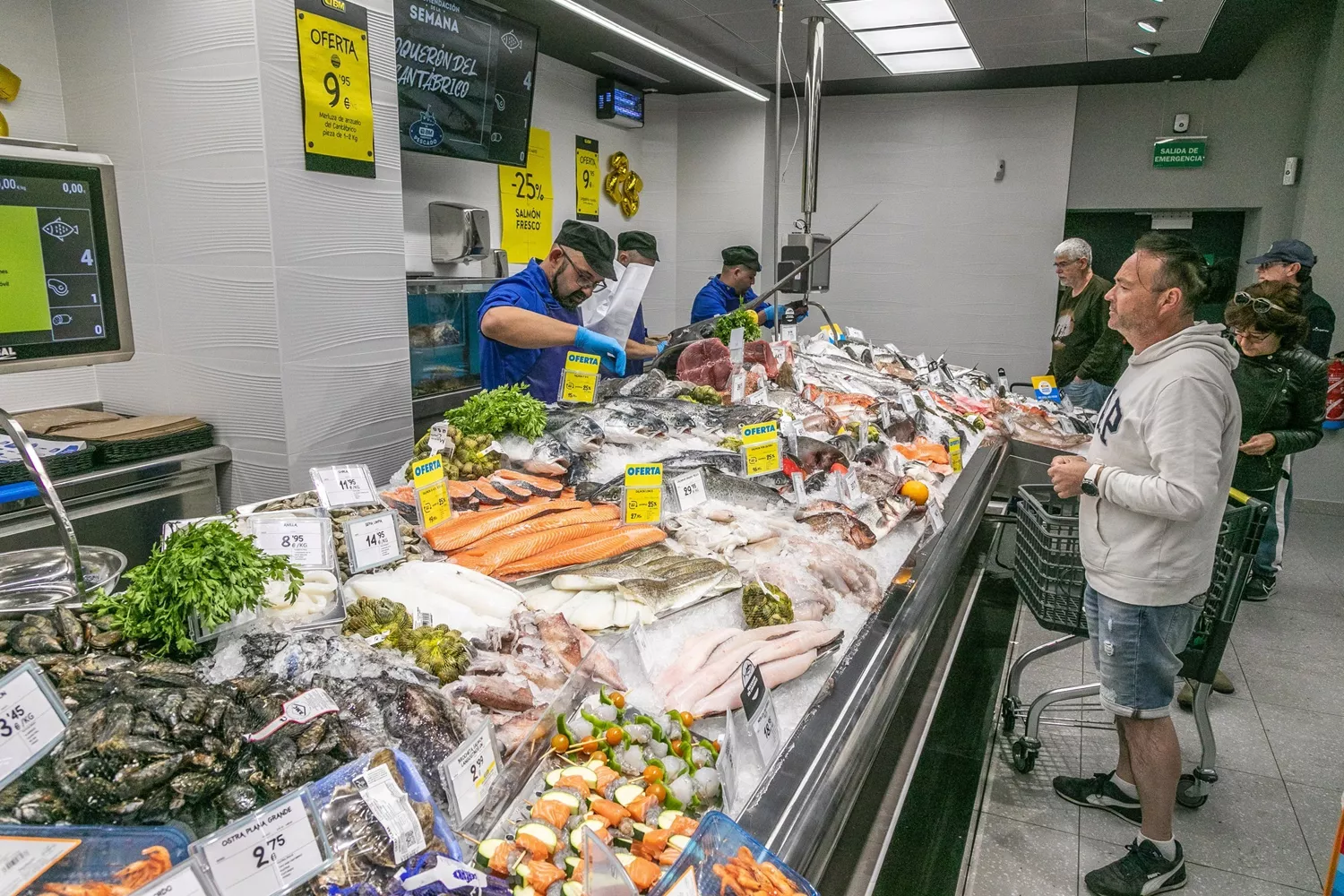 La sección de pescadería de un supermercado BM