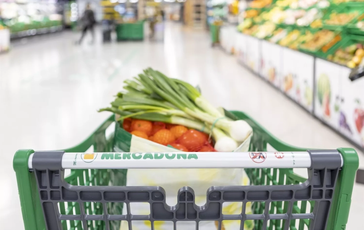 Un carrito de Mercadona con alimentos / EP