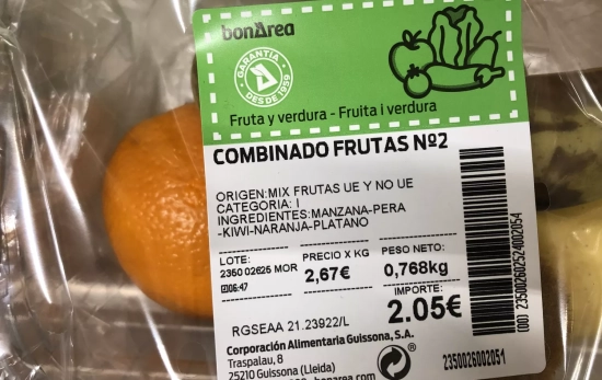 Combinado de frutas en plástico / TC Combinado de frutas en plástico / TC