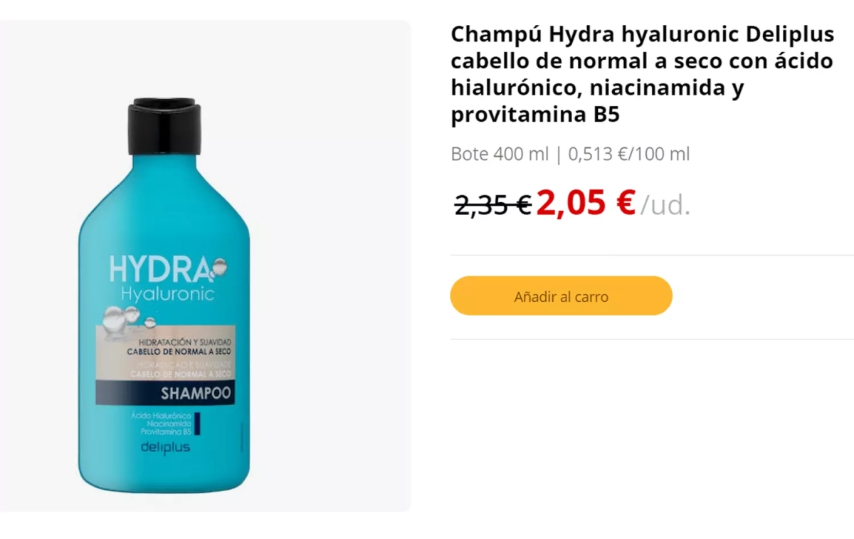 El champú con ácido hialurónico de Mercadona El champú con ácido hialurónico de Mercadona
