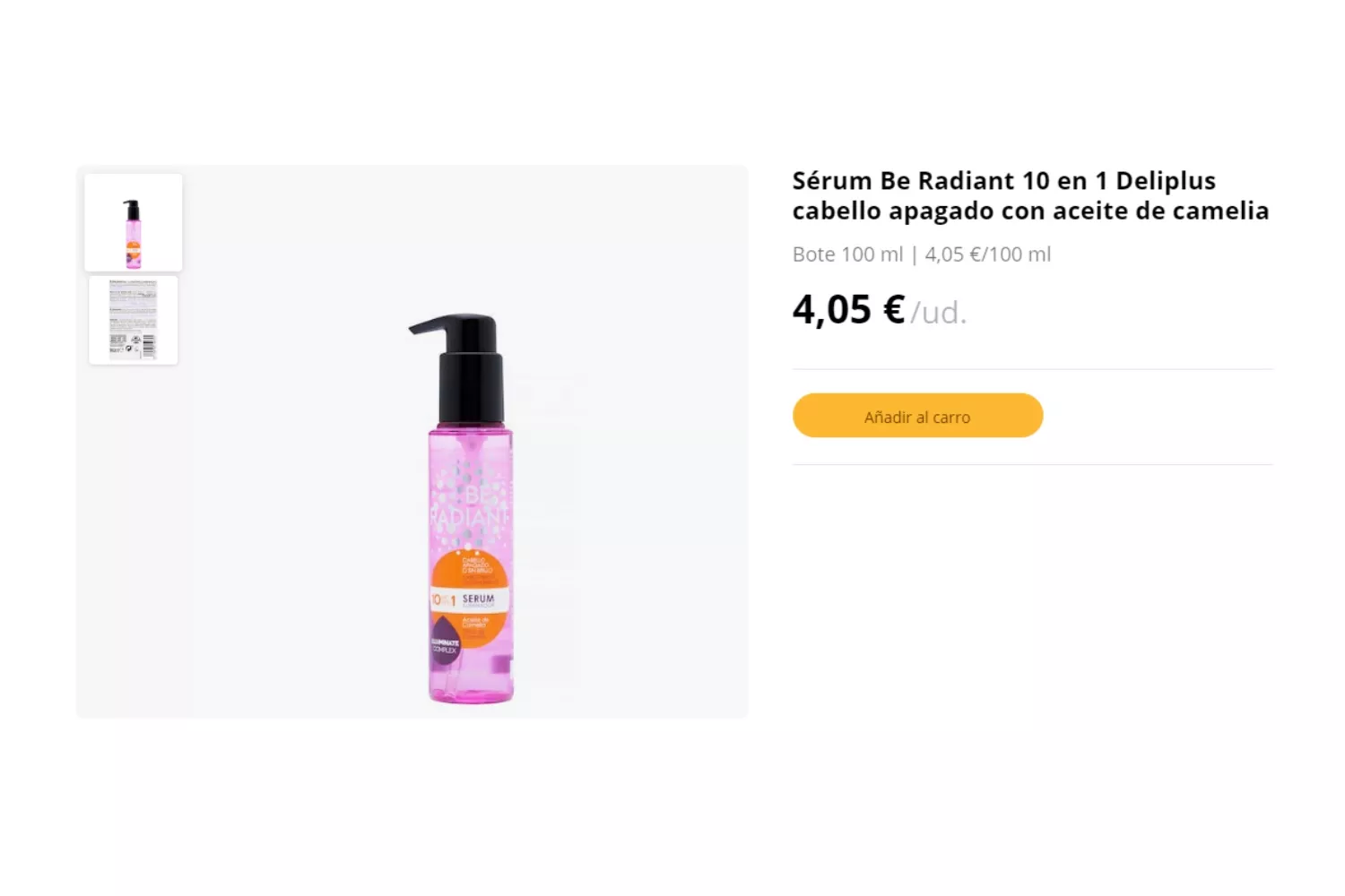 Sérum capilar de Deliplus / MERCADONA Sérum capilar de Deliplus / MERCADONA