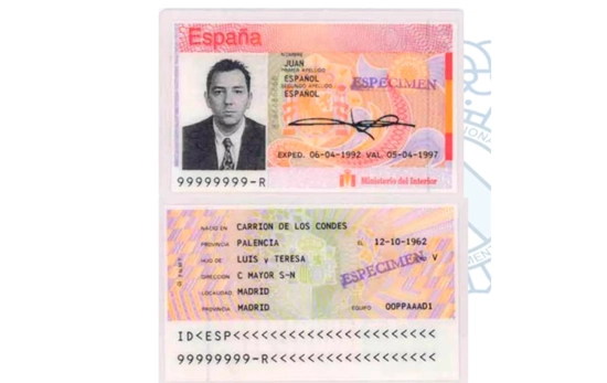 Aspecto de un DNI antiguo / POLICÍA NACIONAL Aspecto de un DNI antiguo / POLICÍA NACIONAL