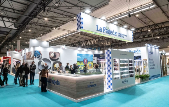 El estand de La Fageda en la feria Alimentaria & Hostelco / SIMÓN SÁNCHEZ