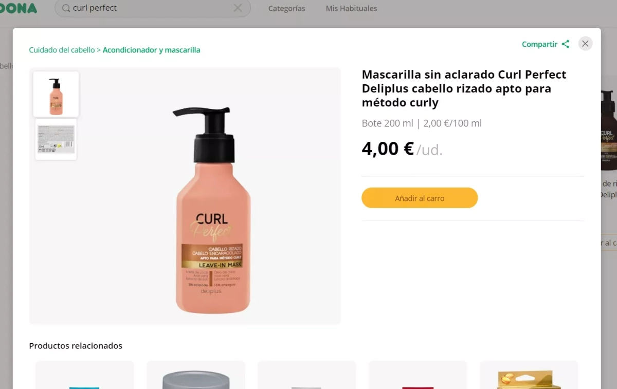 Mascarilla sin aclarado de Curl Perfect / CG Mascarilla sin aclarado de Curl Perfect / CG