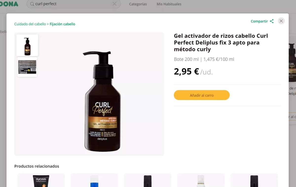 Gel activador de Curl Perfect / CG Gel activador de Curl Perfect / CG