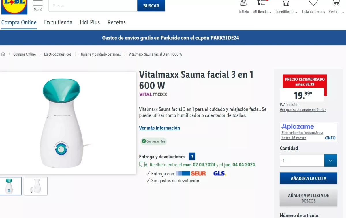 Sauna facial de Lidl / CG