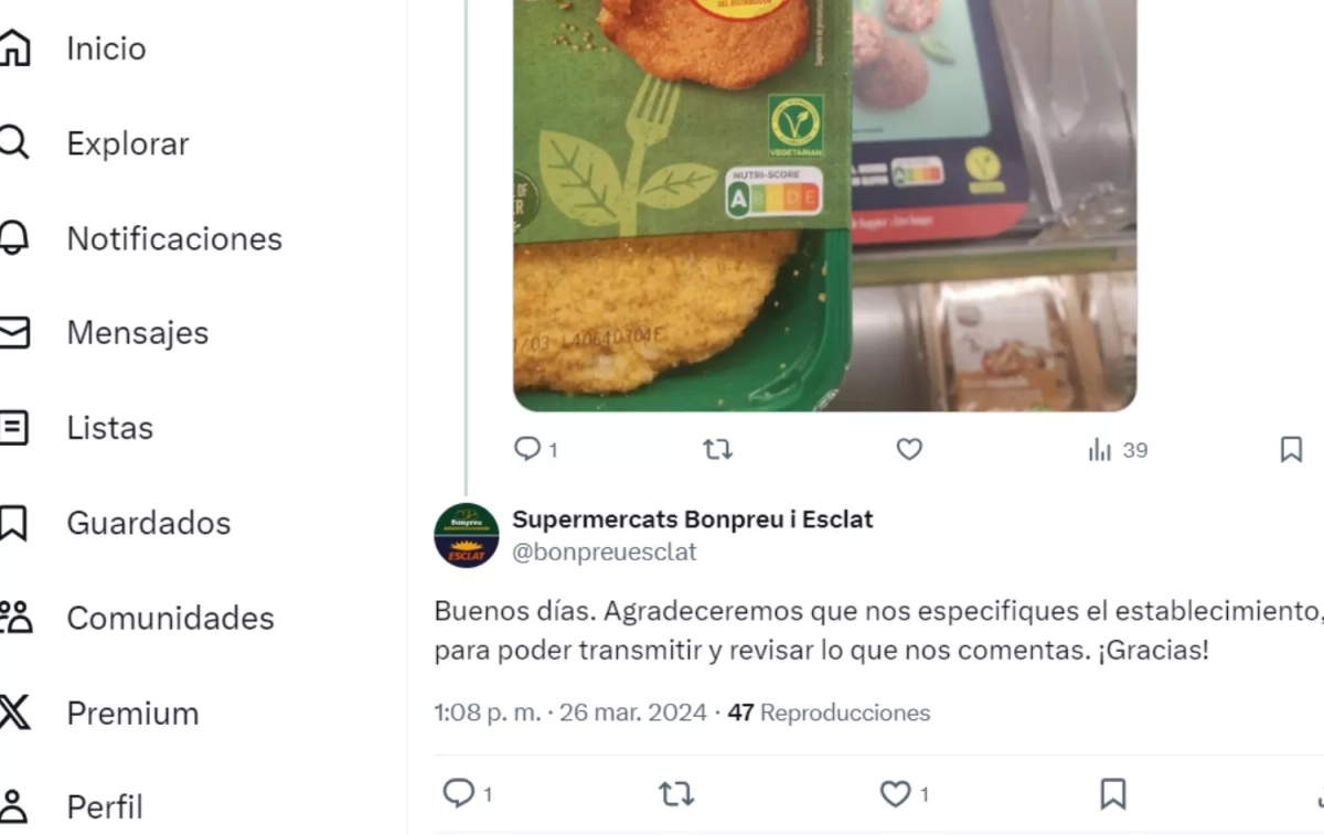 Respuesta de Bonpreu / TWITTER