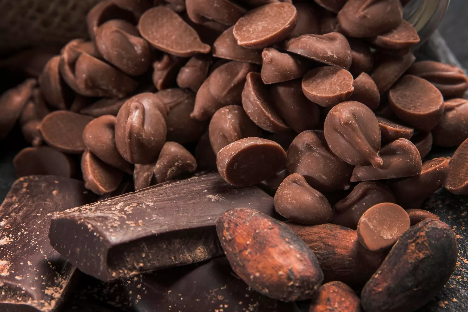 Grãos de cacau e chocolate / FREEPIK Grãos de cacau e chocolate / FREEPIK