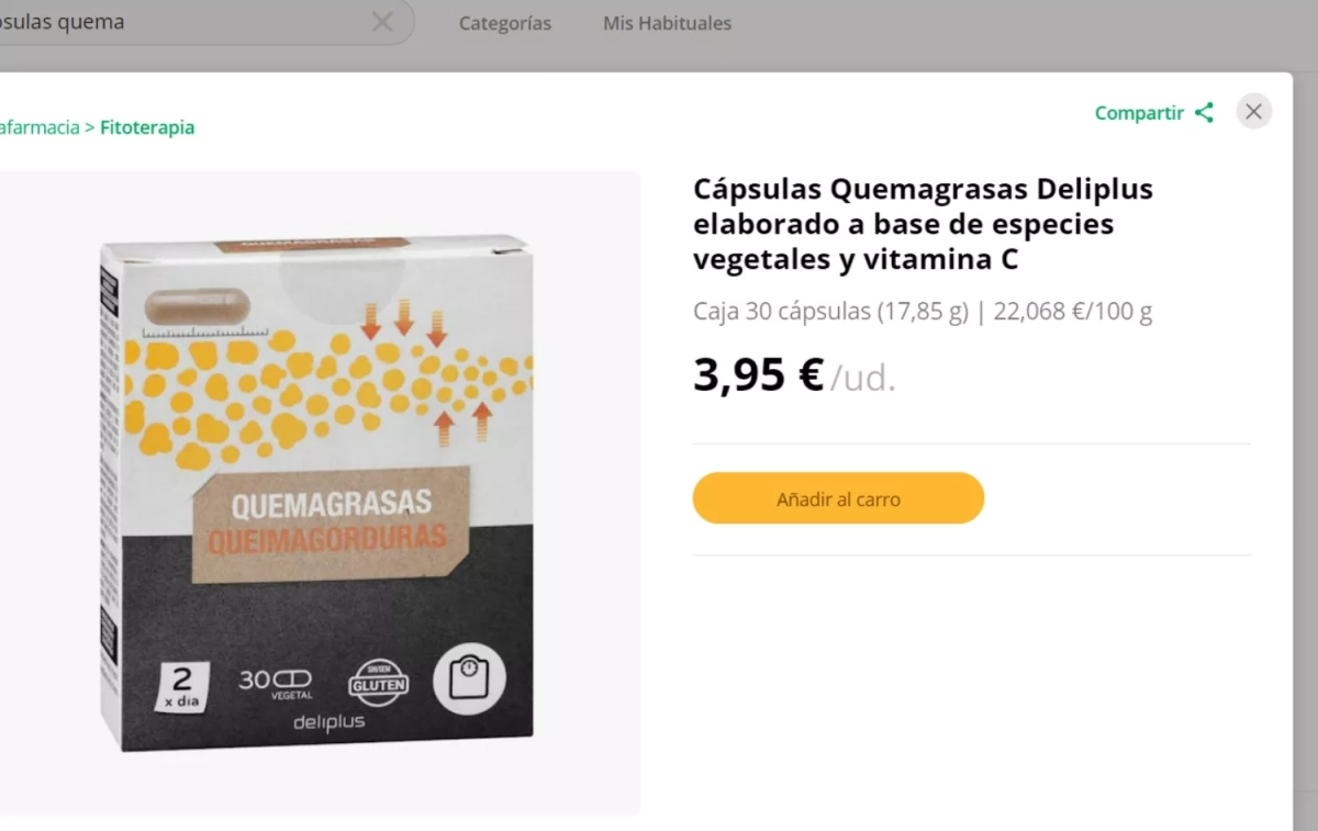 Cápsulas quemagrasas de Mercadona / CG